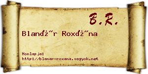 Blanár Roxána névjegykártya