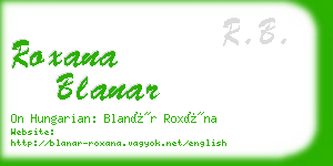 roxana blanar business card